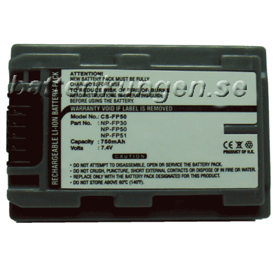 Batteri till Sony som ersätter NP-FP50 mfl