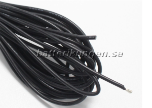 Silikonkabel 1m Svart - AWG 12