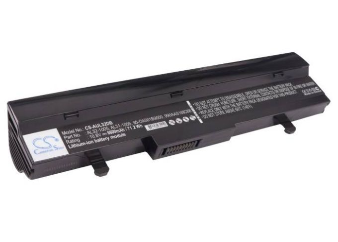 Batteri till Asus Eee PC 1005HA mfl - 6.600 mAh - svart