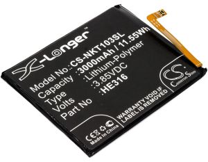 Batteri till Nokia 6 mfl  - 3.000 mAh