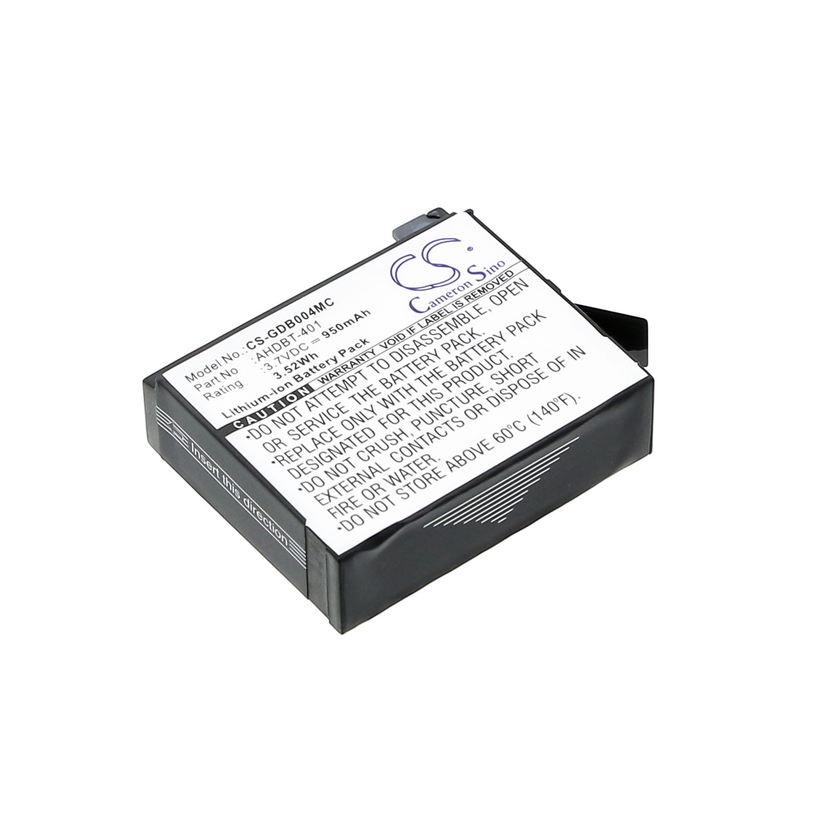 Batteri till GoPro Hero4 mfl - 950 mAh
