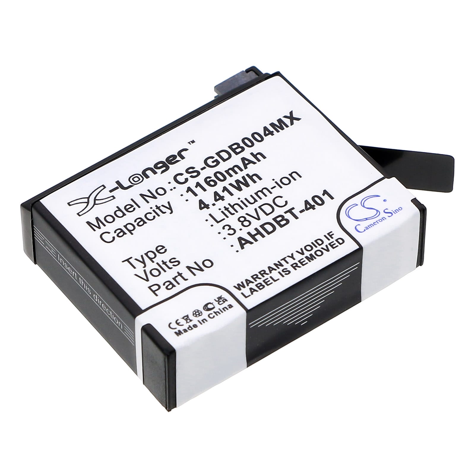 Batteri till GoPro Hero 4 mfl - 1.160 mAh