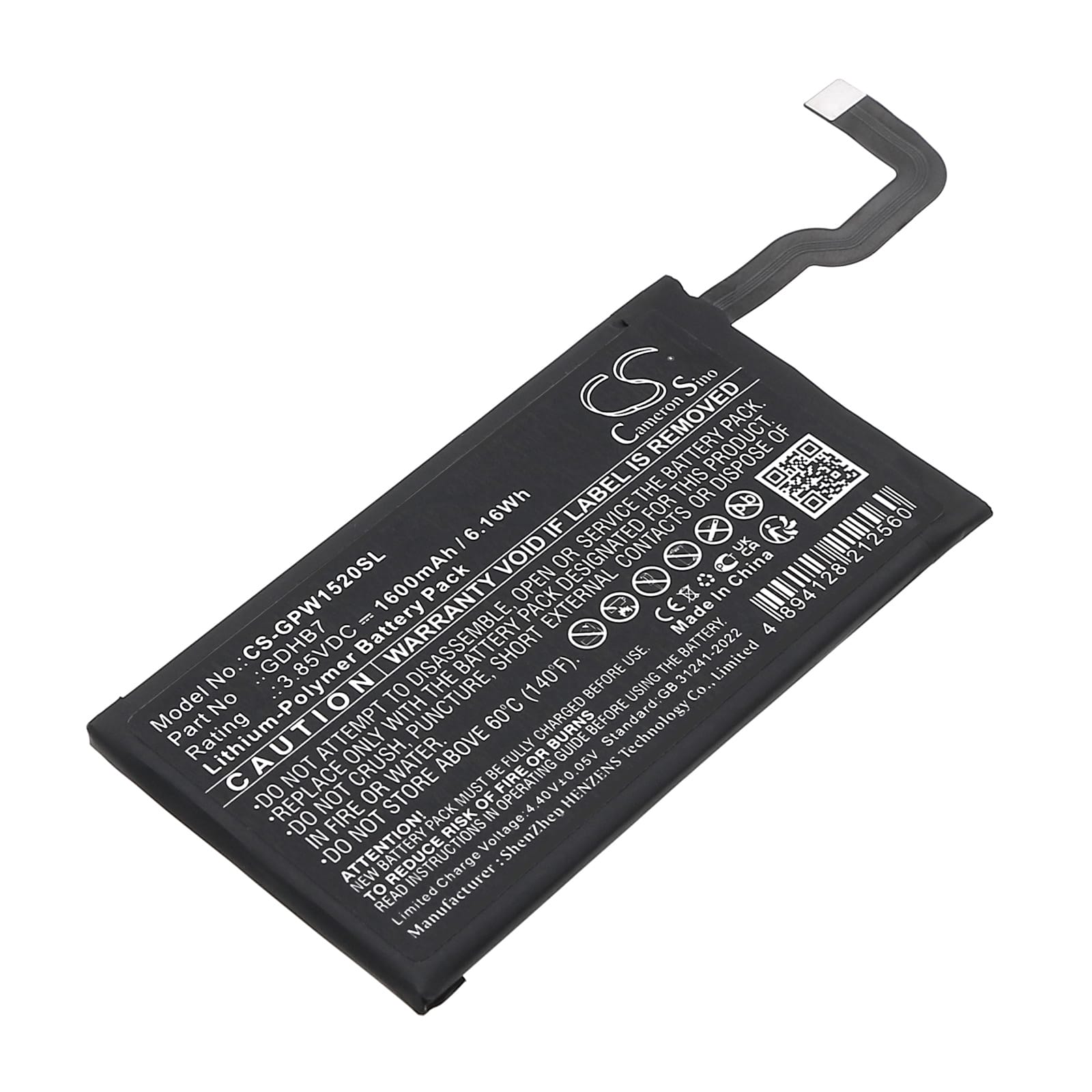 Batteri till Google Pixel 9 Pro Fold mfl - 1.600 mAh
