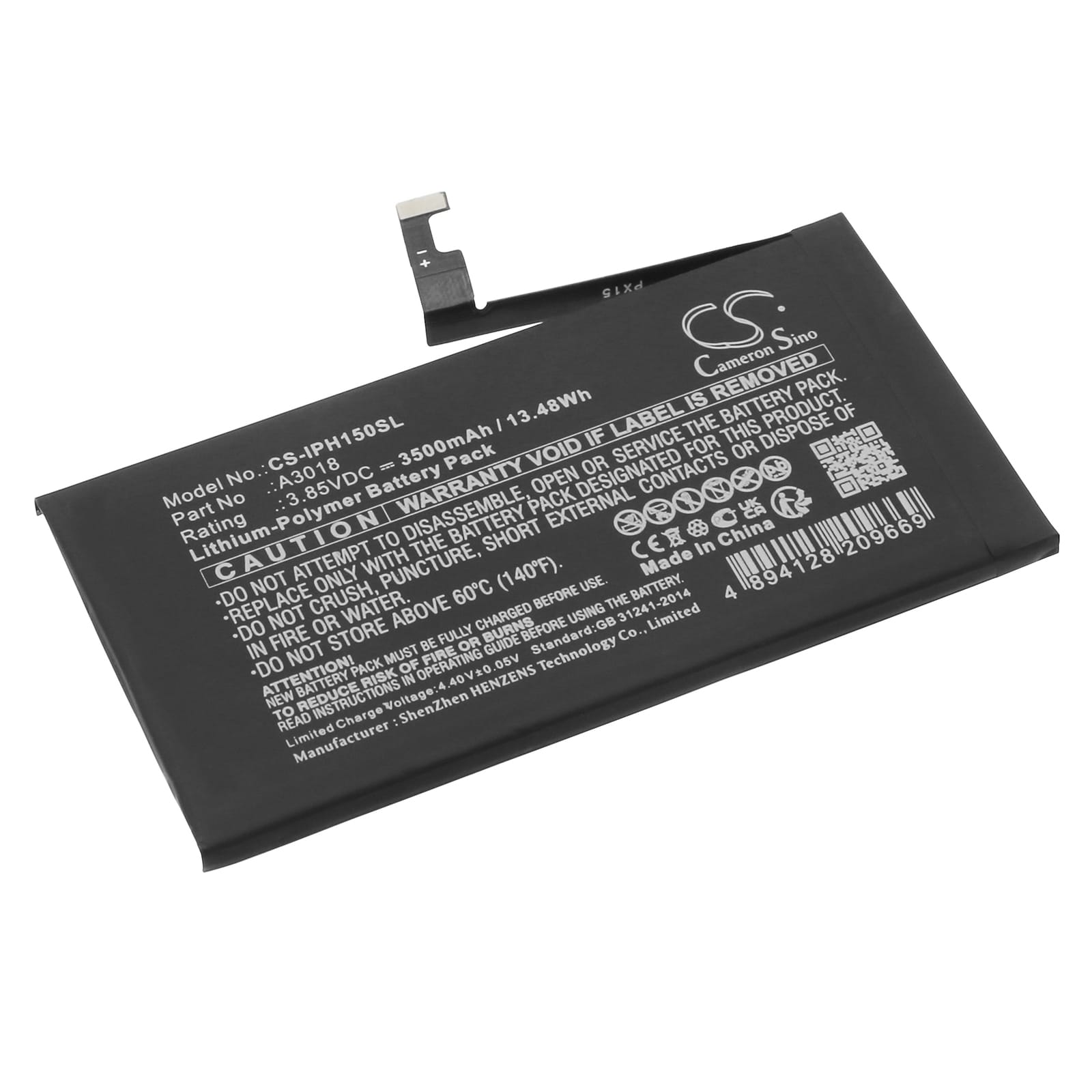Batteri till Apple iPhone 15 - 3.500 mAh