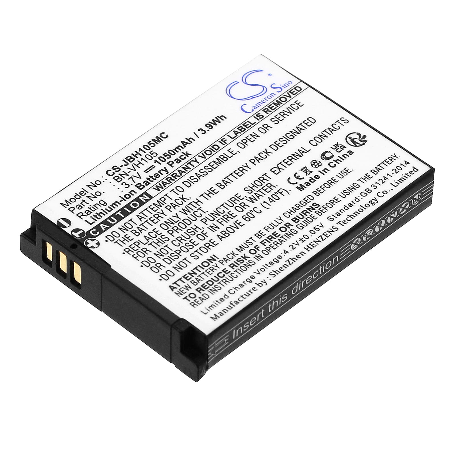 Batteri till JVC som ersätter BN-VH105 mfl