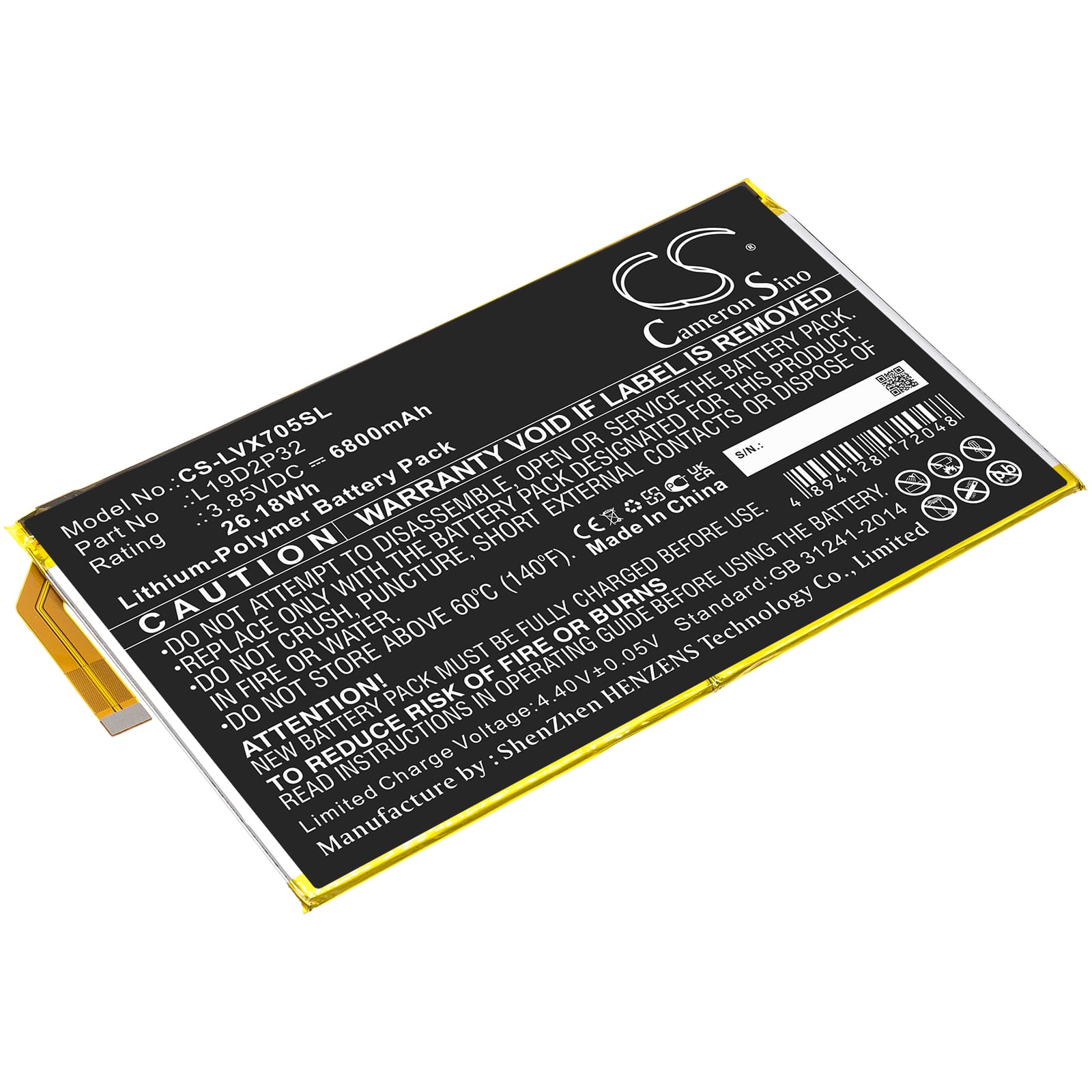 Batteri till Lenovo Yoga Smart Tab mfl - 6.800 mAh