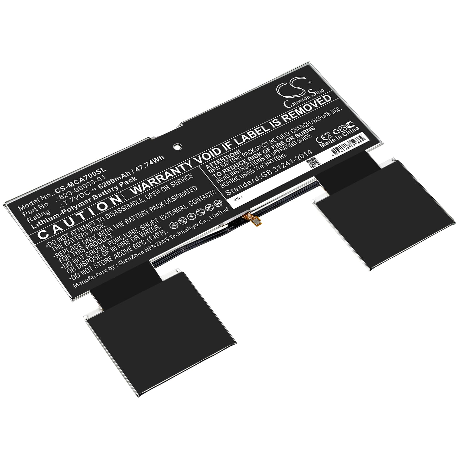 Batteri till Microsoft Surface A70 - 6.200 mAh