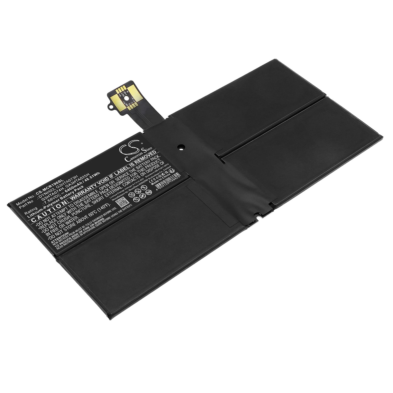 Batteri till Microsoft Surface Pro 7 Plus mfl - 6.400 mAh