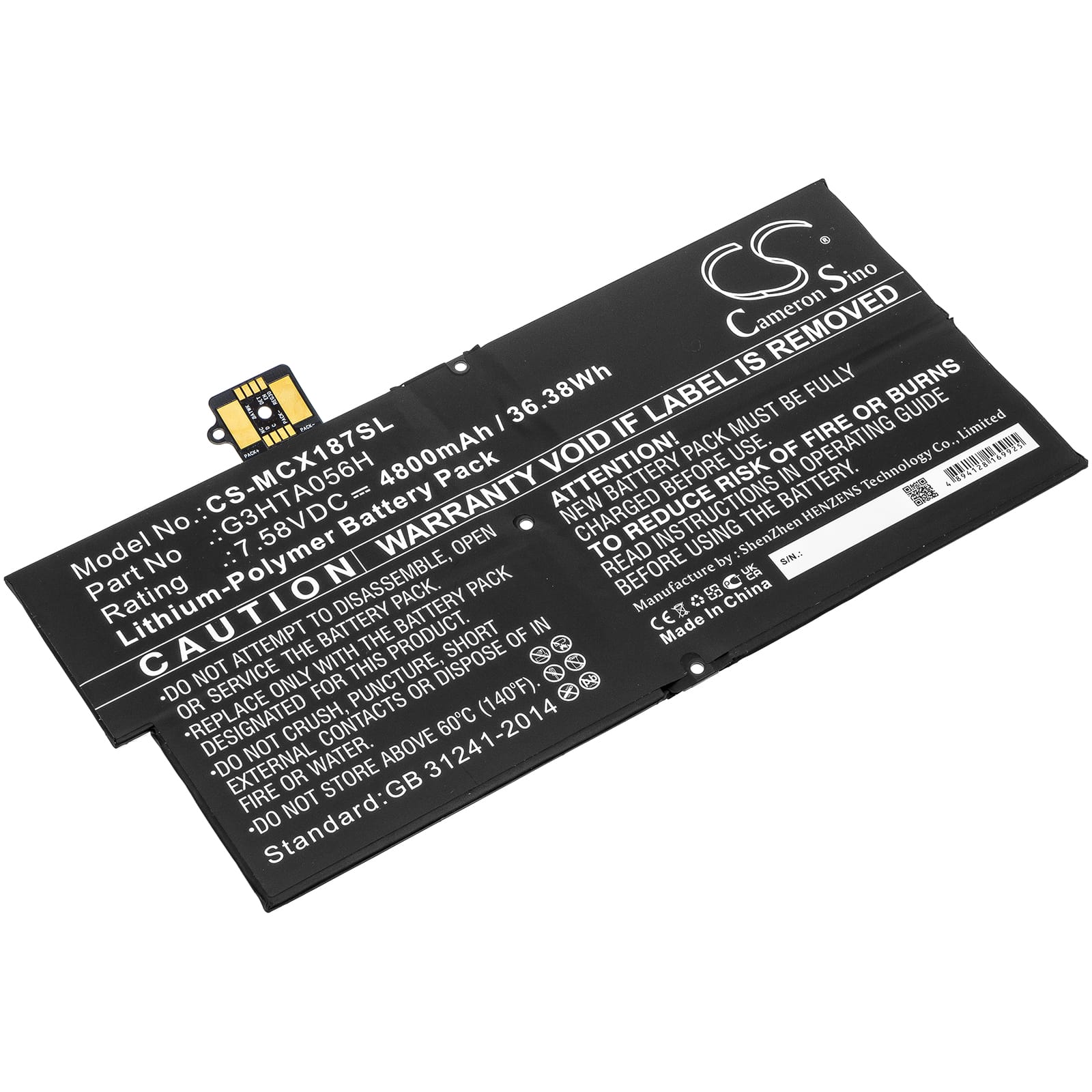 Batteri till Microsoft Surface Pro X 1876 - 4.800 mAh