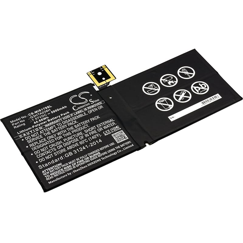 Batteri till Microsoft Surface Pro 5 mfl - 5.900 mAh