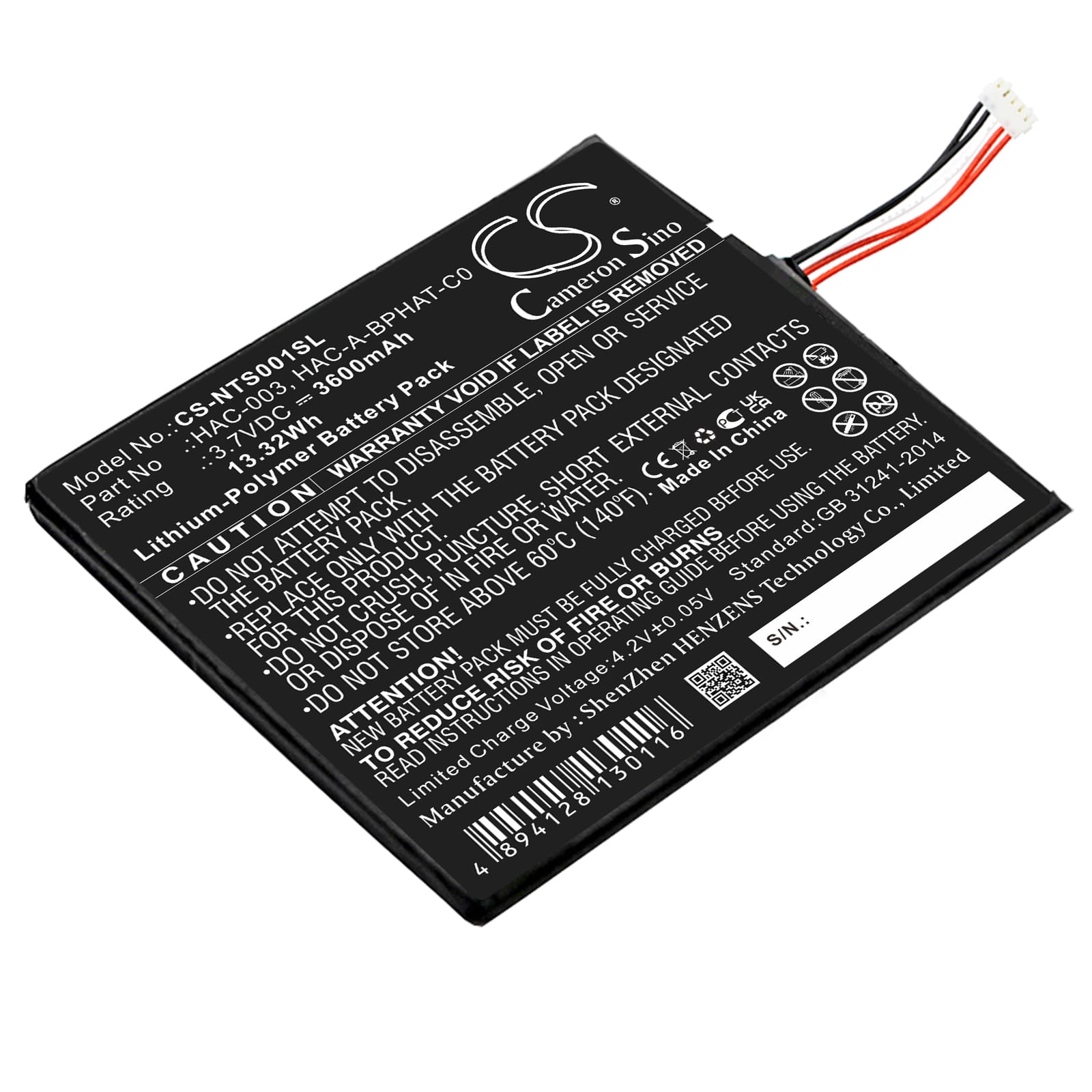 Batteri till Nintendo Switch HAC-001 - 3.600 mAh