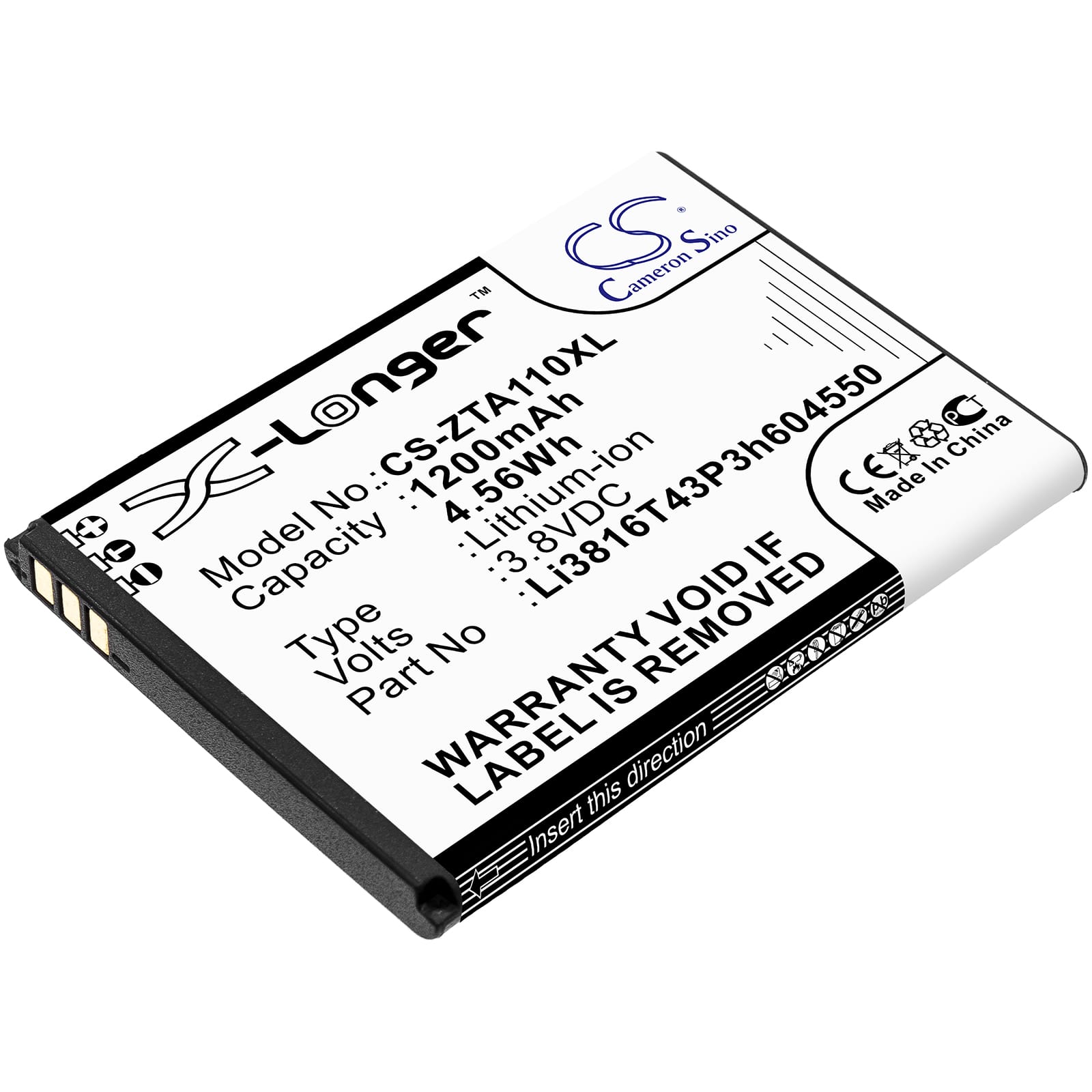 Batteri till ZTE Blade A110 mfl - 1.600 mAh