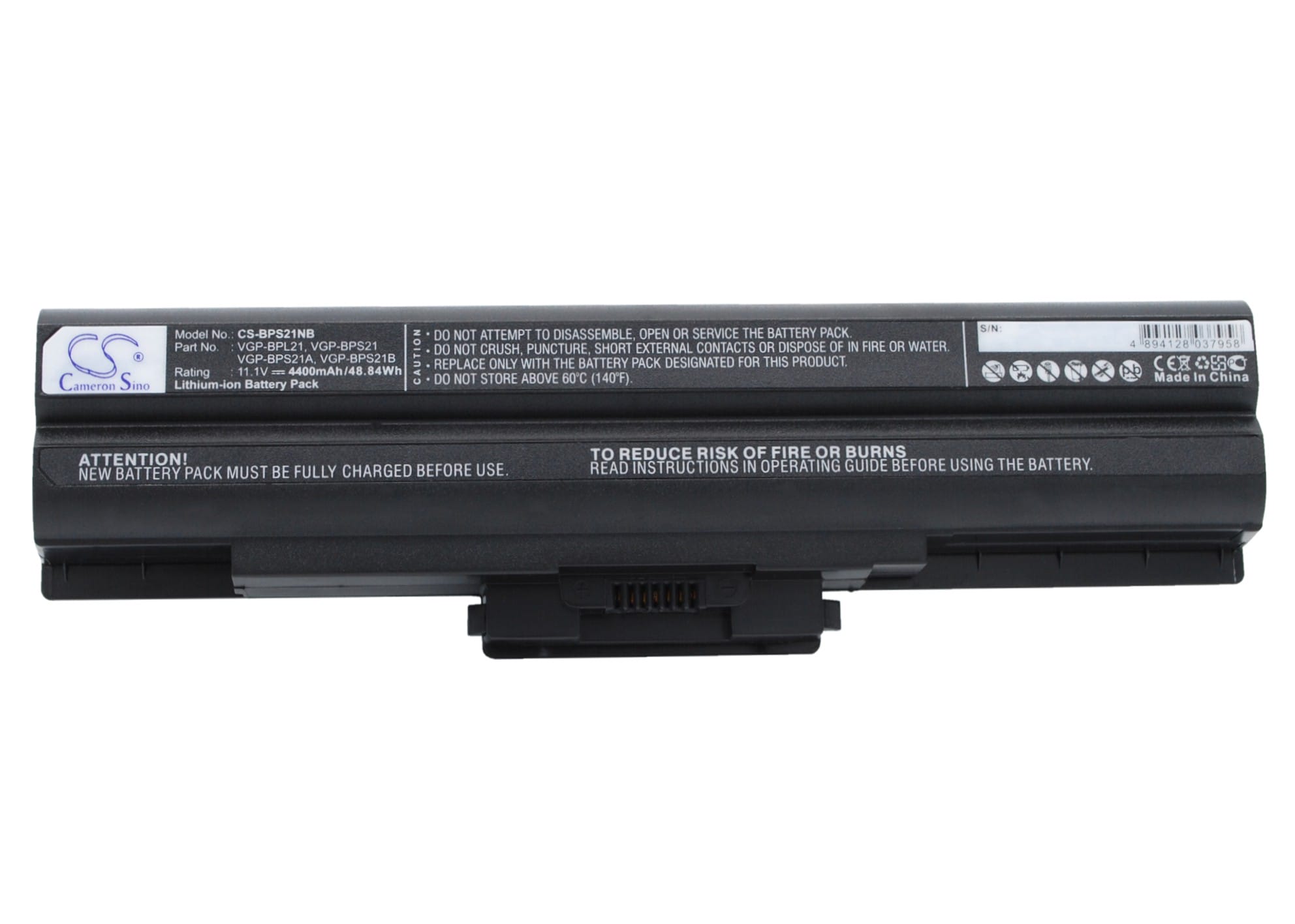 Batteri till Sony VAIO VGN-AW41 mfl - 4.400 mAh - Svart