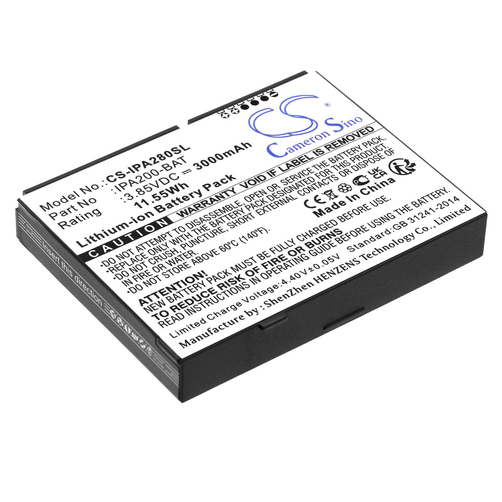 Batteri till Ingenico iPA200 mfl - 3.000 mAh