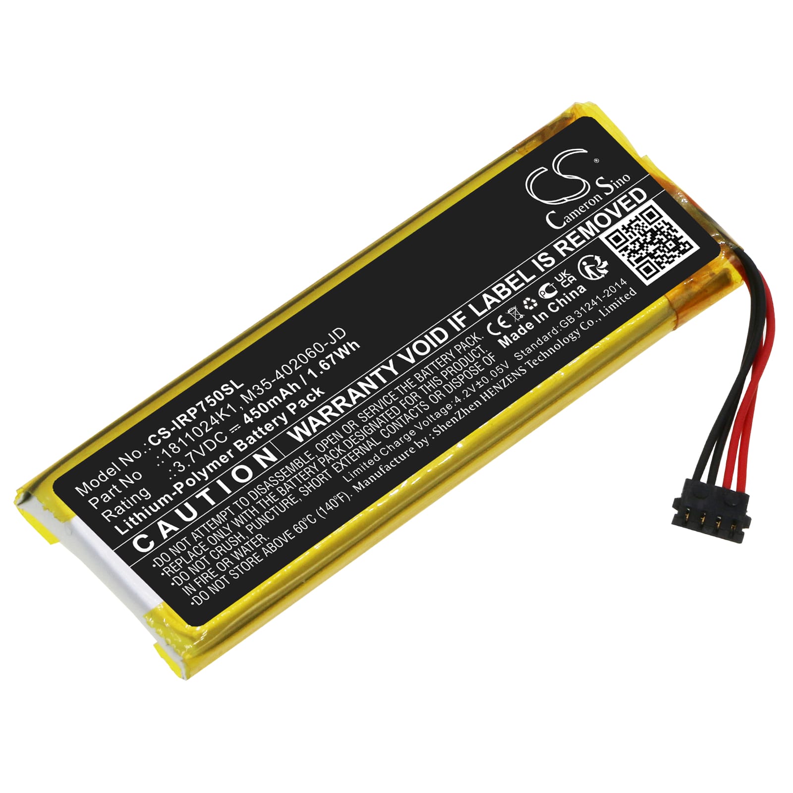 Batteri till Ingenico ROAM RP750X - 450 mAh