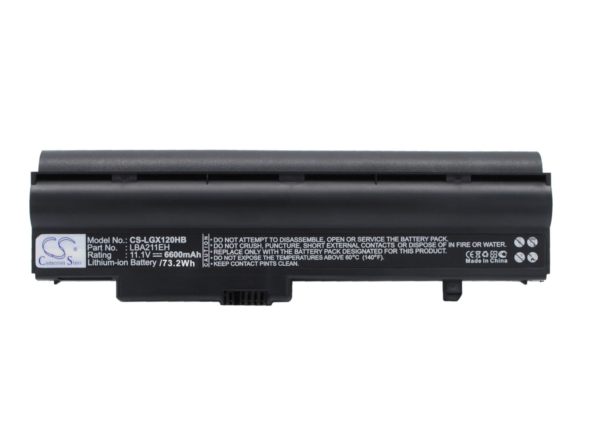 Batteri till LG X120 / X130 - 6.600 mAh - Svart