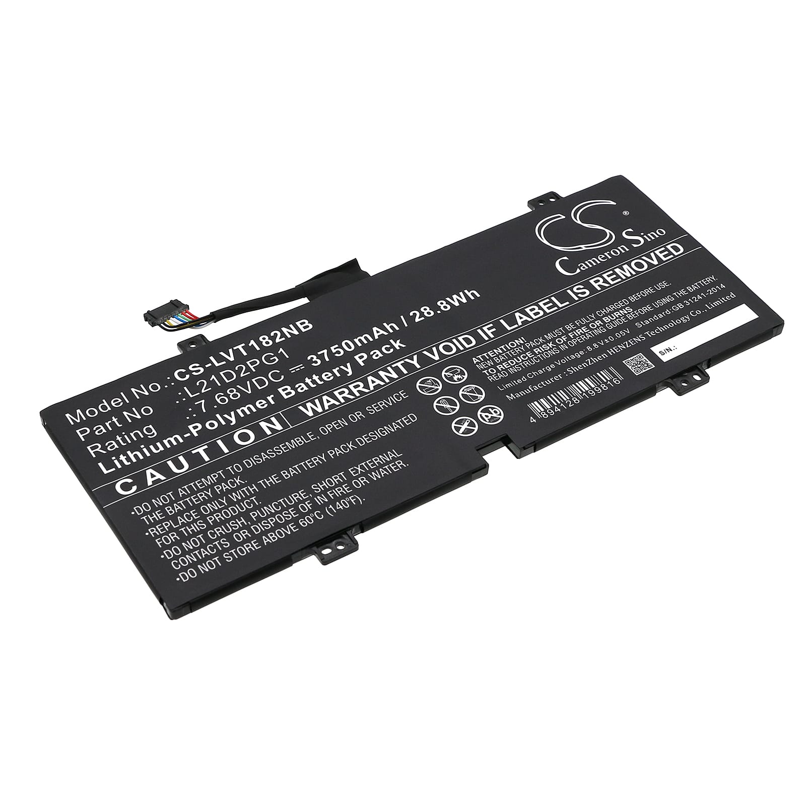 Batteri till Lenovo 10W-82ST Tablet mfl - 3.750 mAh