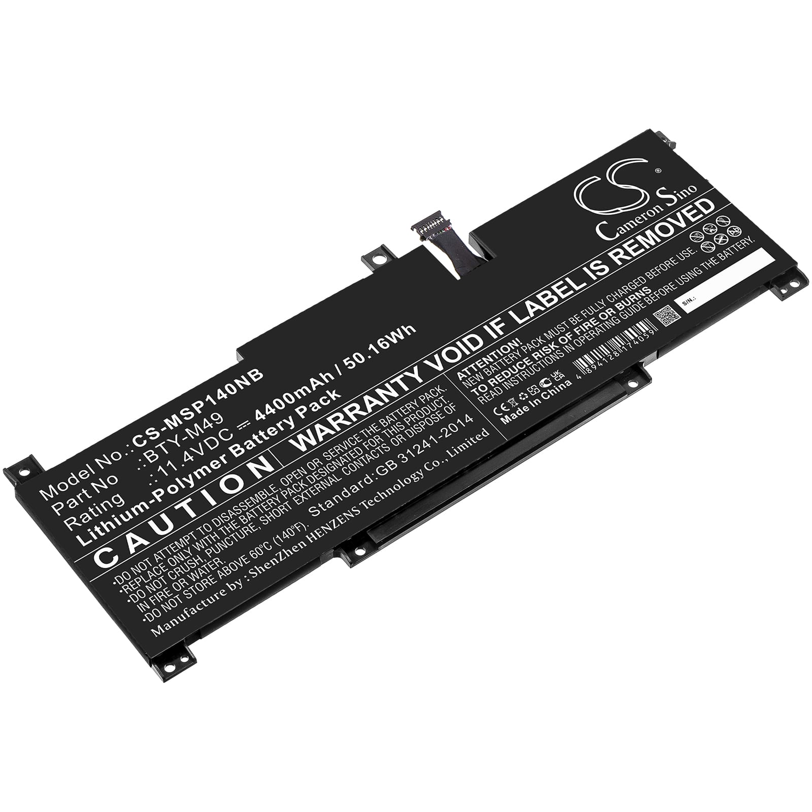 Batteri till MSI GSP14 mfl - 4.400 mAh